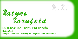 matyas kornfeld business card